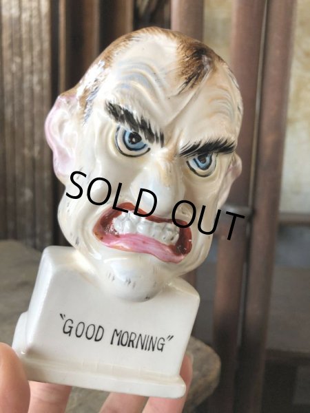 画像11: Vintage Angry Man Good morning Ceramic Statue Made in Japan (B741) (11)