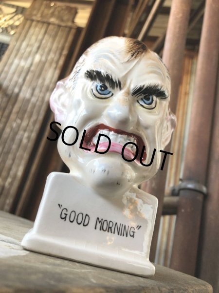 画像7: Vintage Angry Man Good morning Ceramic Statue Made in Japan (B741) (7)