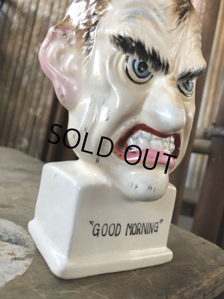 画像8: Vintage Angry Man Good morning Ceramic Statue Made in Japan (B741) (8)