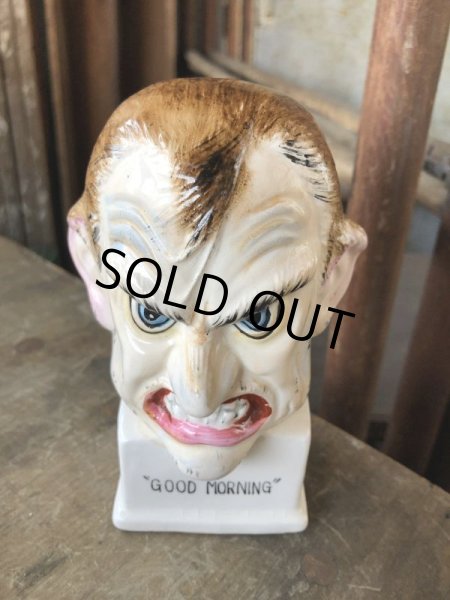 画像5: Vintage Angry Man Good morning Ceramic Statue Made in Japan (B741) (5)