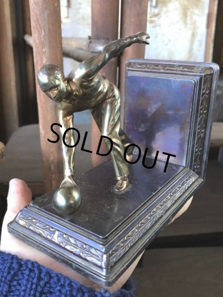 画像15: Vintage Brass Metal Bookends Bowling (B743) (15)