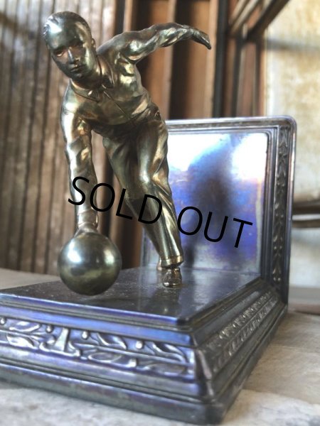 画像8: Vintage Brass Metal Bookends Bowling (B743) (8)