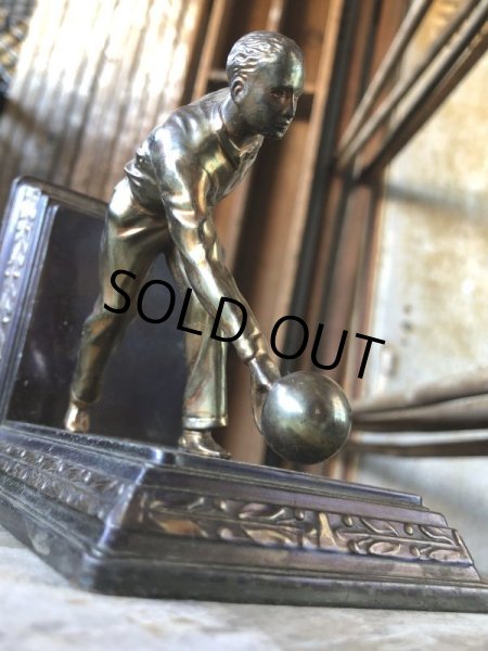 画像5: Vintage Brass Metal Bookends Bowling (B743) (5)