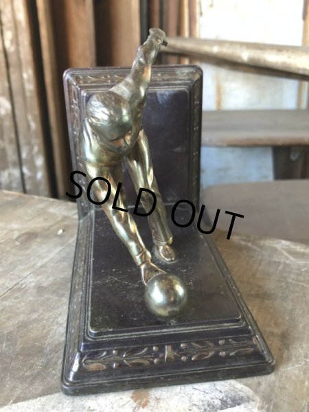 画像6: Vintage Brass Metal Bookends Bowling (B743) (6)