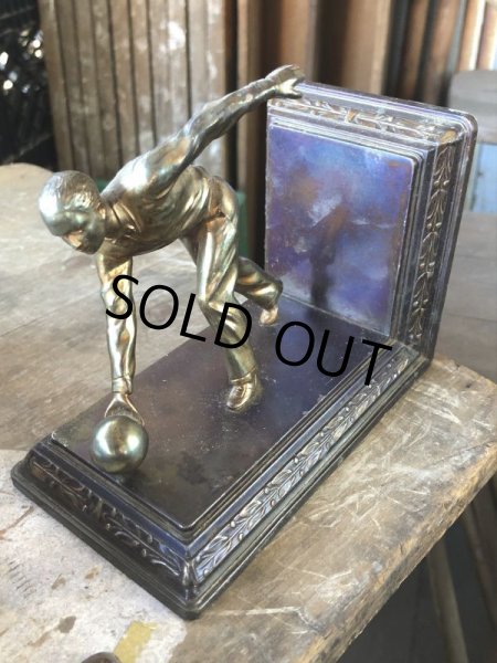 画像14: Vintage Brass Metal Bookends Bowling (B743) (14)