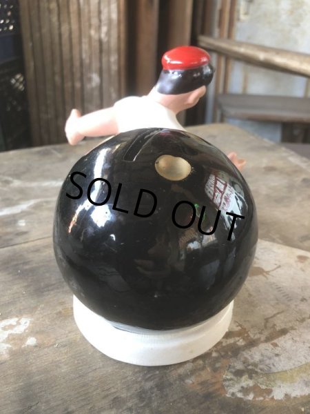 画像5: Vintage Bowling Ceramic Coin Bank SPARE MONEY (B740) (5)