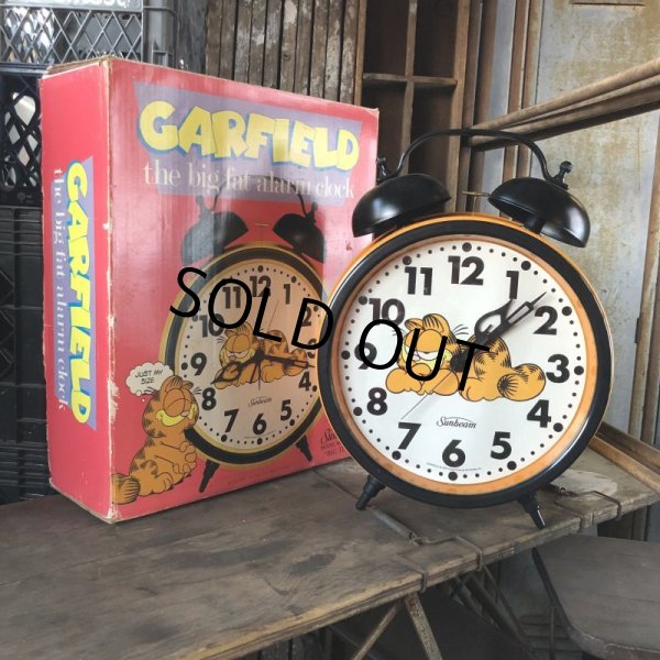 画像1: 80s Vintage Garfield Giant Alarm Clock W/BOX (B746) (1)