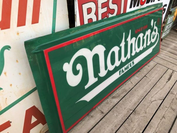 画像20: 【店舗引き取り限定】Vintage Nathan's Famous Hot Dog Advertising Store Display Sign Huge!!! (B762) (20)