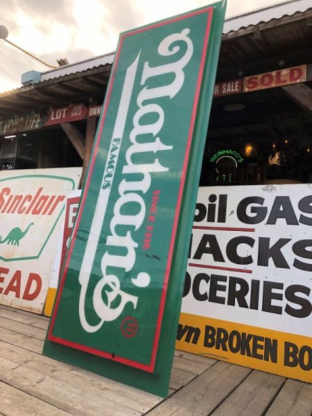 画像3: 【店舗引き取り限定】Vintage Nathan's Famous Hot Dog Advertising Store Display Sign Huge!!! (B762) (3)
