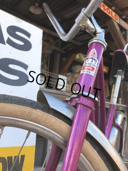 画像19:  【店舗引き取り限定】70s Vintage American Flyer Purple Muscle Bicycle 20" Bicycle (B766) (19)