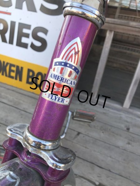 画像2:  【店舗引き取り限定】70s Vintage American Flyer Purple Muscle Bicycle 20" Bicycle (B766) (2)