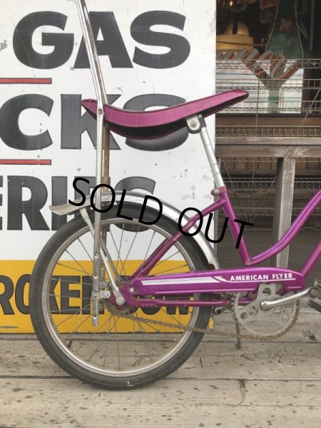 画像10:  【店舗引き取り限定】70s Vintage American Flyer Purple Muscle Bicycle 20" Bicycle (B766) (10)
