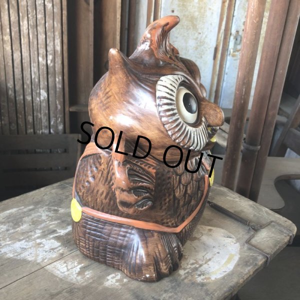 画像7: 60s Vintage Wise Winking Waving Owl Cookie Jar (B776) (7)