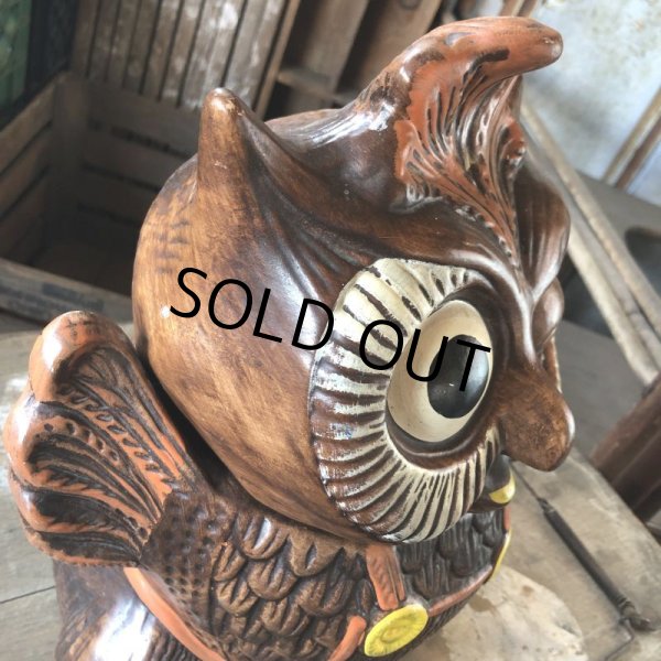 画像13: 60s Vintage Wise Winking Waving Owl Cookie Jar (B776) (13)