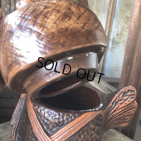 画像12: 60s Vintage Wise Winking Waving Owl Cookie Jar (B776) (12)