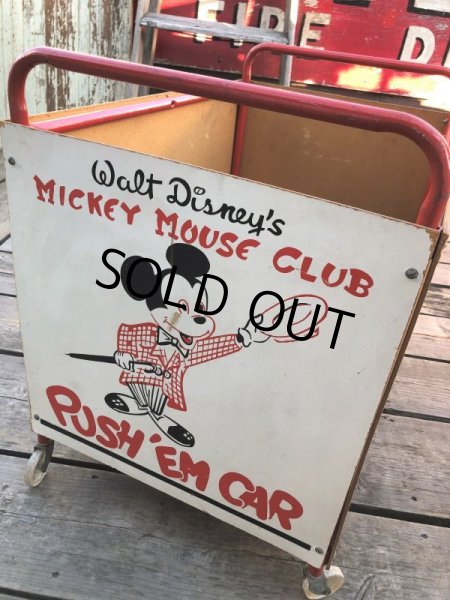 画像8: 50s Vintage Disney Mickey Mouse Club Push'Em Car Toy Box (B778) (8)