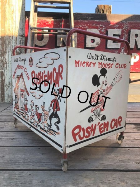 画像9: 50s Vintage Disney Mickey Mouse Club Push'Em Car Toy Box (B778) (9)