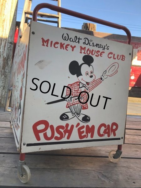 画像4: 50s Vintage Disney Mickey Mouse Club Push'Em Car Toy Box (B778) (4)