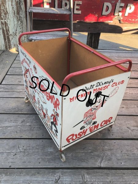 画像7: 50s Vintage Disney Mickey Mouse Club Push'Em Car Toy Box (B778) (7)