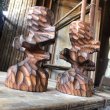 画像5: Vintage Hawaiiana Tiki Wooden Candle Holder SET (B780) (5)