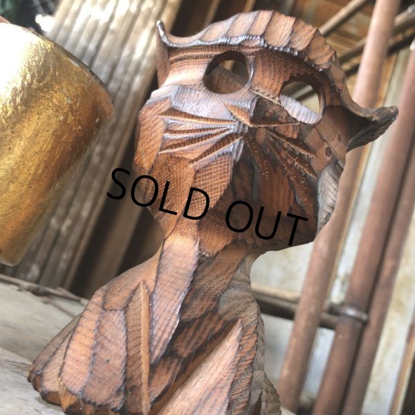 画像5: Vintage Hawaiiana Tiki Cat Wooden Candle Holder (B781) (5)