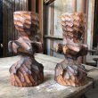 画像6: Vintage Hawaiiana Tiki Wooden Candle Holder SET (B780) (6)