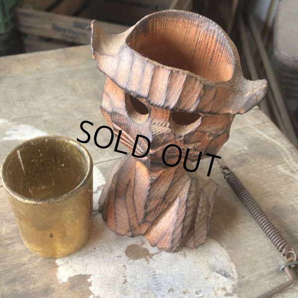画像3: Vintage Hawaiiana Tiki Cat Wooden Candle Holder (B781) (3)
