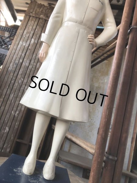 画像14: 50s Vintage Advertising Miss Curity Counter Display Statue Figure 53cm (B797) (14)