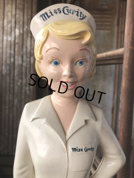 画像2: 50s Vintage Advertising Miss Curity Counter Display Statue Figure 53cm (B797) (2)