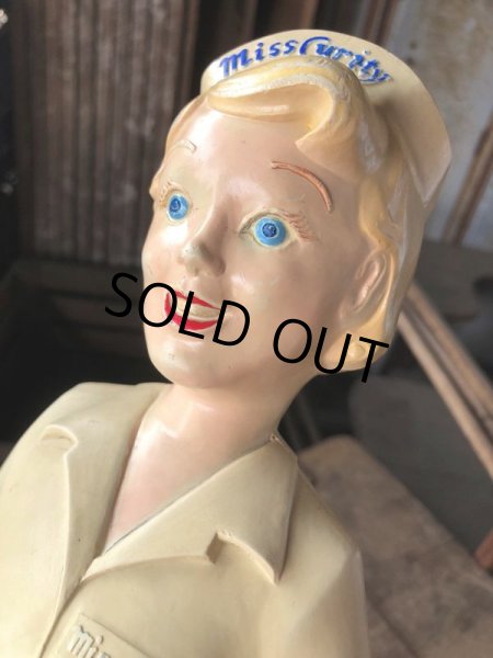 画像22: 50s Vintage Advertising Miss Curity Counter Display Statue Figure 48cm (B798) (22)