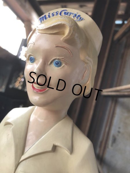 画像4: 50s Vintage Advertising Miss Curity Counter Display Statue Figure 48cm (B798) (4)