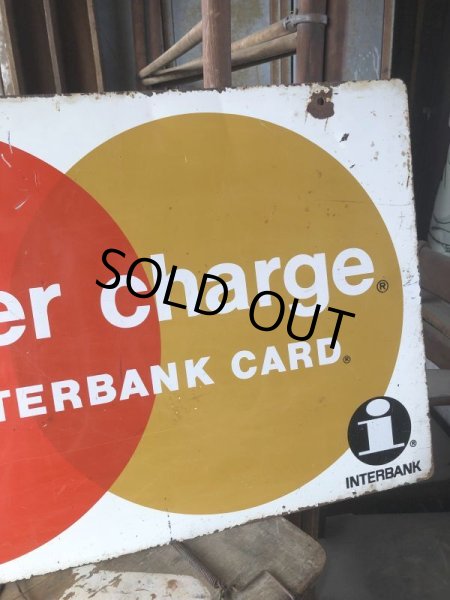 画像7: 60s Vintage MASTER CHARGE The Interbank Store Display Double Sided Metal Sign (B809) (7)