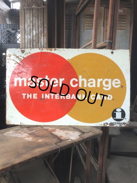 画像14: 60s Vintage MASTER CHARGE The Interbank Store Display Double Sided Metal Sign (B809) (14)