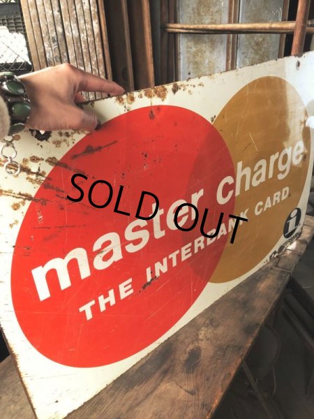 画像13: 60s Vintage MASTER CHARGE The Interbank Store Display Double Sided Metal Sign (B809) (13)
