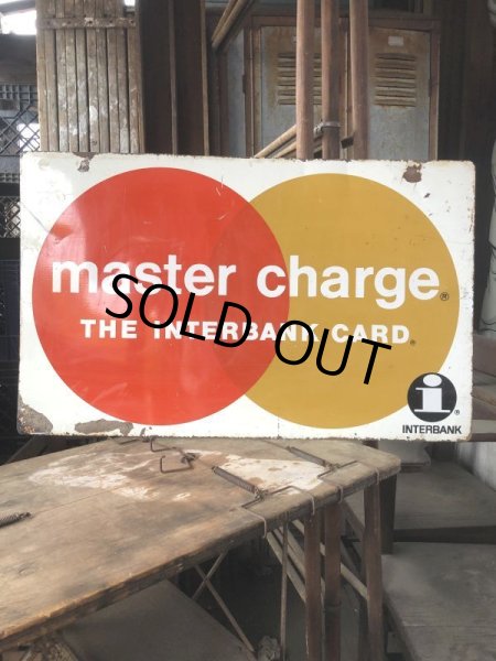 画像11: 60s Vintage MASTER CHARGE The Interbank Store Display Double Sided Metal Sign (B809) (11)