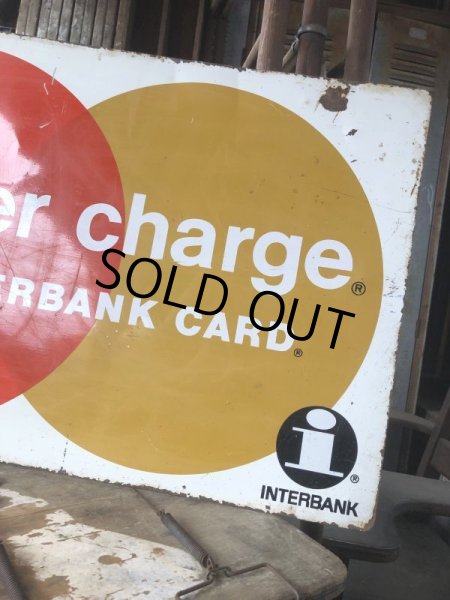 画像8: 60s Vintage MASTER CHARGE The Interbank Store Display Double Sided Metal Sign (B809) (8)