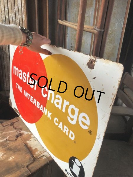 画像12: 60s Vintage MASTER CHARGE The Interbank Store Display Double Sided Metal Sign (B809) (12)