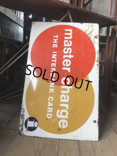 画像21: 60s Vintage MASTER CHARGE The Interbank Store Display Double Sided Metal Sign (B809) (21)