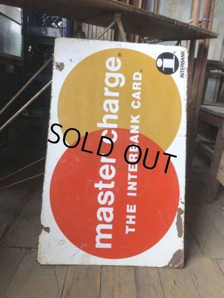 画像20: 60s Vintage MASTER CHARGE The Interbank Store Display Double Sided Metal Sign (B809) (20)