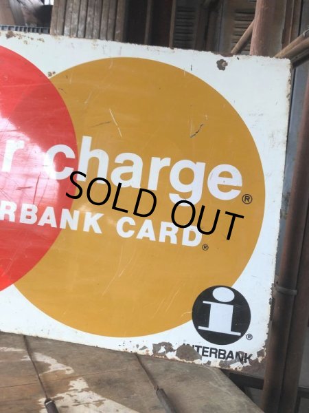 画像19: 60s Vintage MASTER CHARGE The Interbank Store Display Double Sided Metal Sign (B809) (19)
