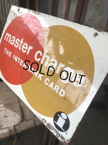 画像18: 60s Vintage MASTER CHARGE The Interbank Store Display Double Sided Metal Sign (B809) (18)