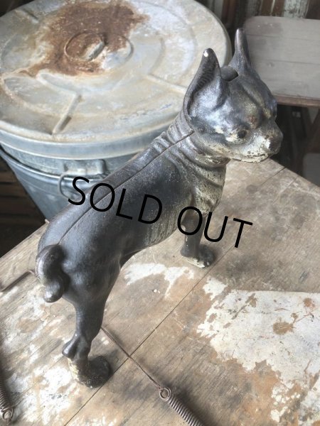 画像16: Antique Cast Iron Boston Terrier Doorstop Statue (B818) (16)