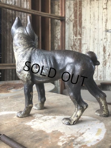画像4: Antique Cast Iron Boston Terrier Doorstop Statue (B818) (4)