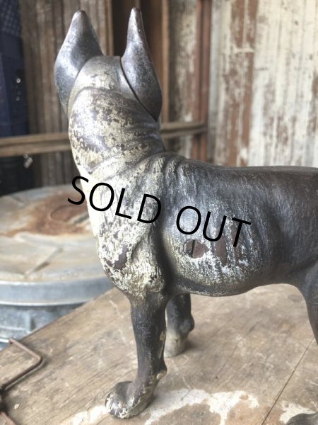 画像10: Antique Cast Iron Boston Terrier Doorstop Statue (B818) (10)