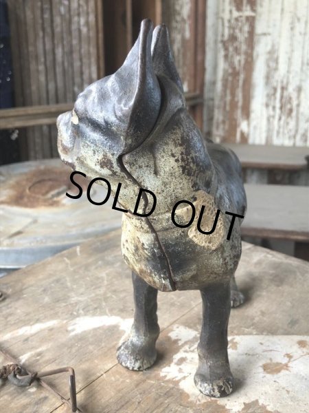 画像5: Antique Cast Iron Boston Terrier Doorstop Statue (B818) (5)