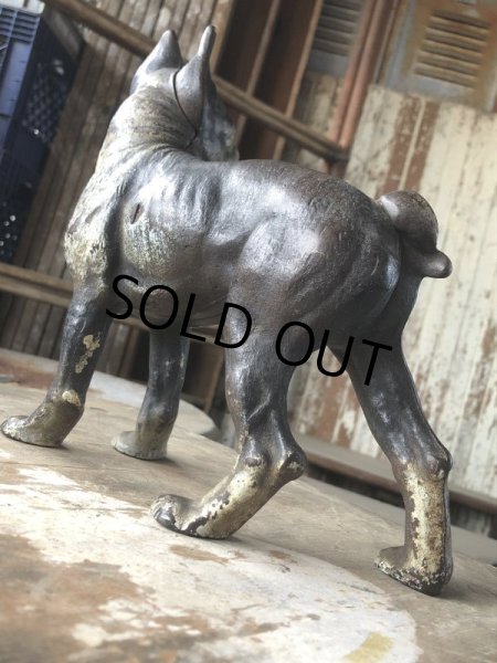 画像9: Antique Cast Iron Boston Terrier Doorstop Statue (B818) (9)