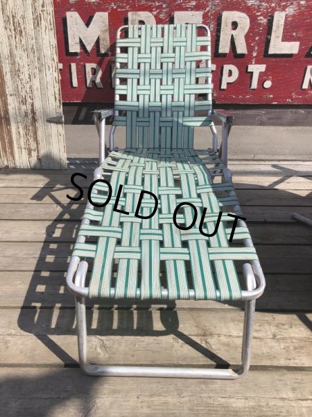 画像1: 60s Vintage Folding Lawn Chair Long (B835) (1)