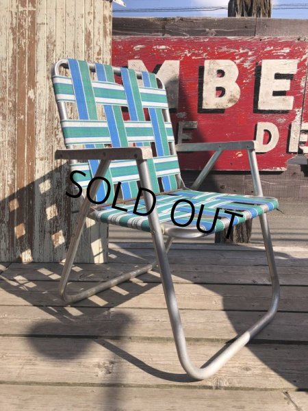 画像2: 60s Vintage Folding Lawn Chair (B830) (2)