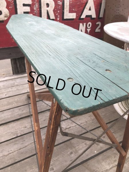 画像11: Vintage American Primitive Wooden Ironing Board Table (B838) (11)