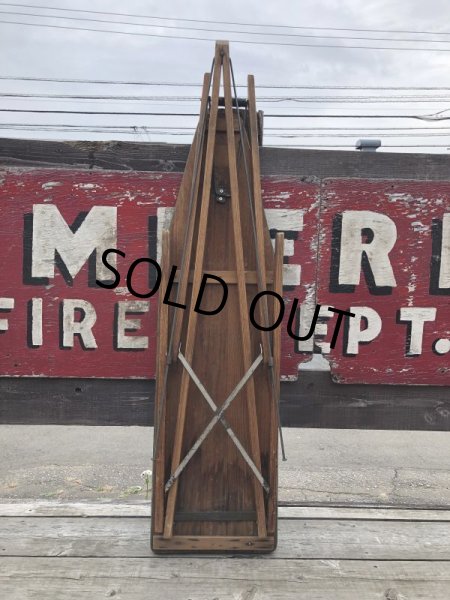 画像16: Vintage American Primitive Wooden Ironing Board Table (B838) (16)
